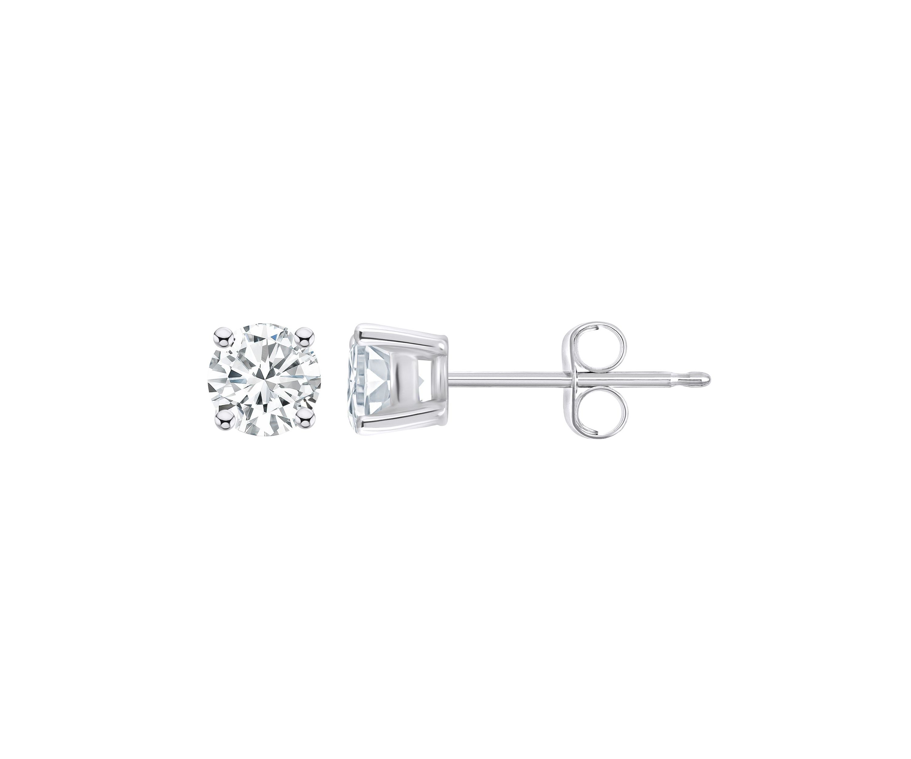 14K Yellow Gold 1/2 CTTW Round Diamond Stud Earrings