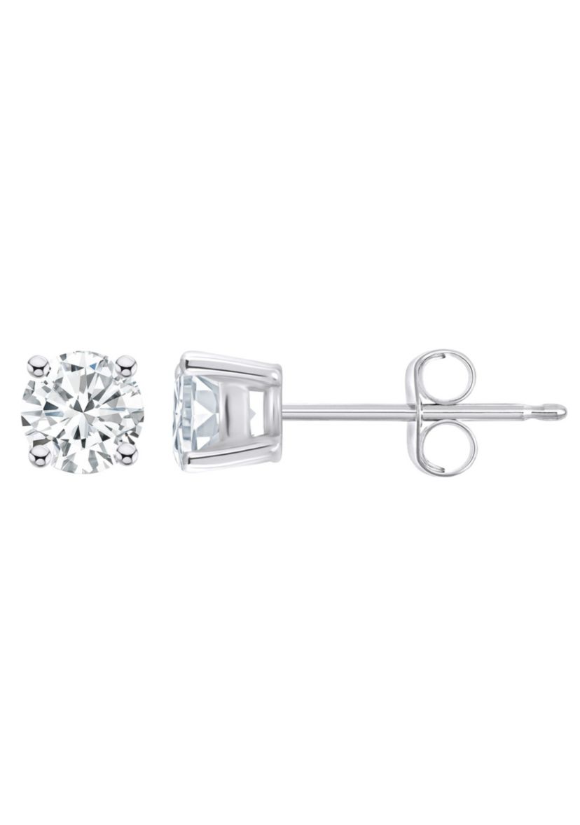 14K Yellow Gold 1/2 CTTW Round Diamond Stud Earrings