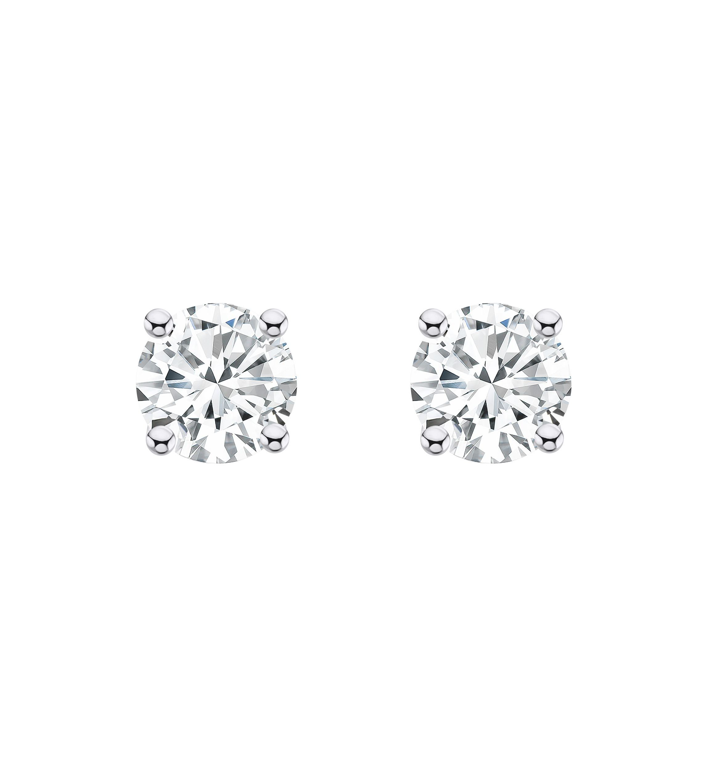 14K Yellow Gold 1/2 CTTW Round Diamond Stud Earrings