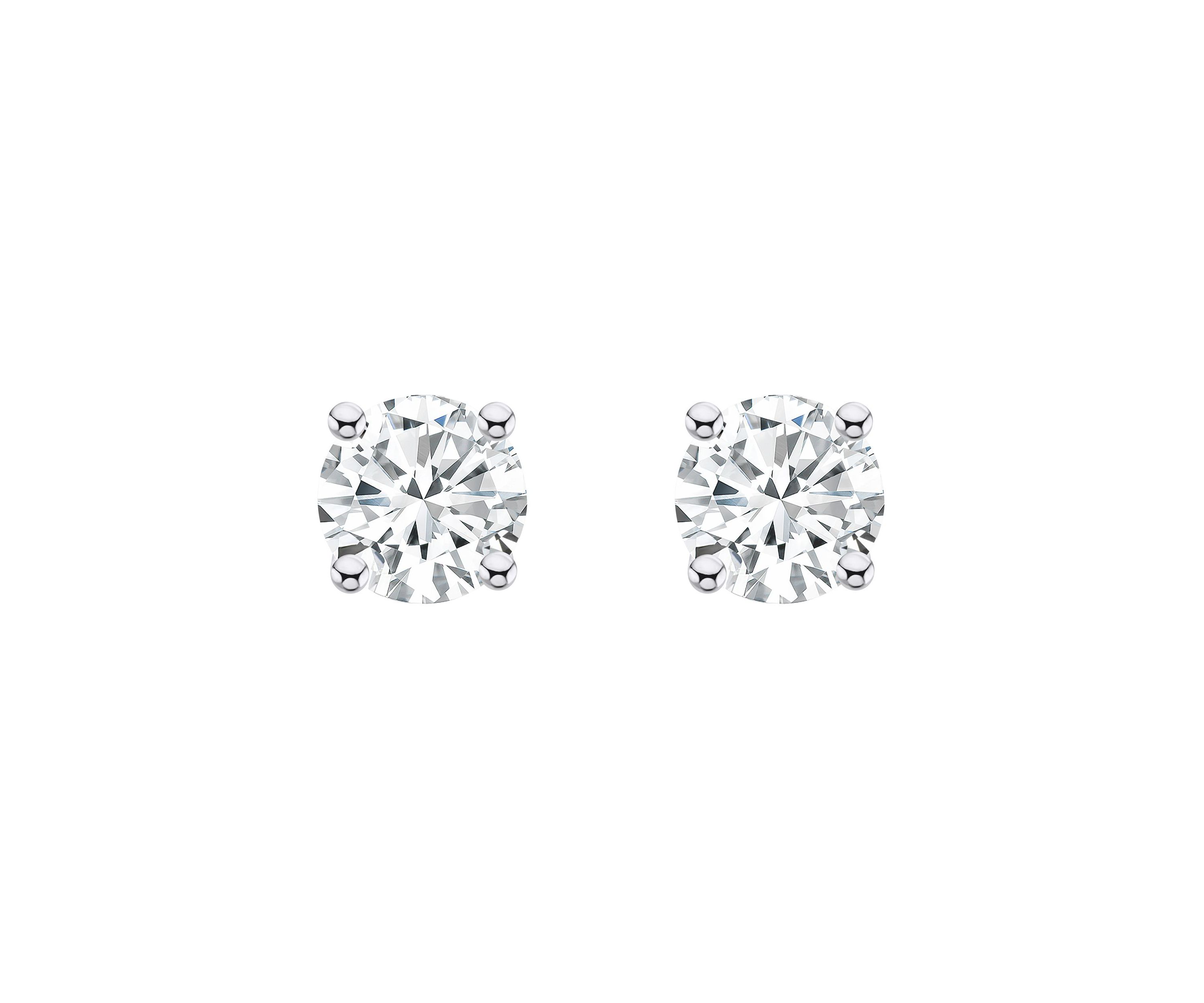 14K Yellow Gold 1/2 CTTW Round Diamond Stud Earrings