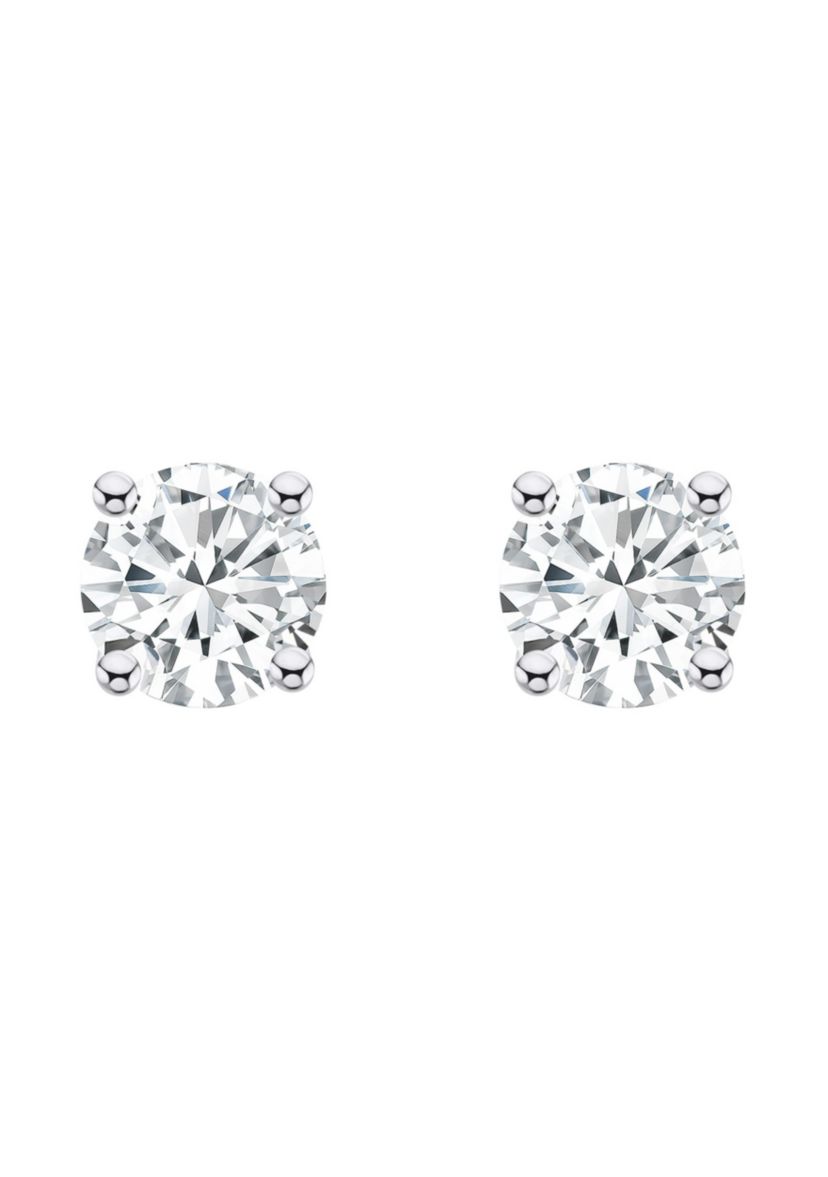 14K Yellow Gold 1/2 CTTW Round Diamond Stud Earrings