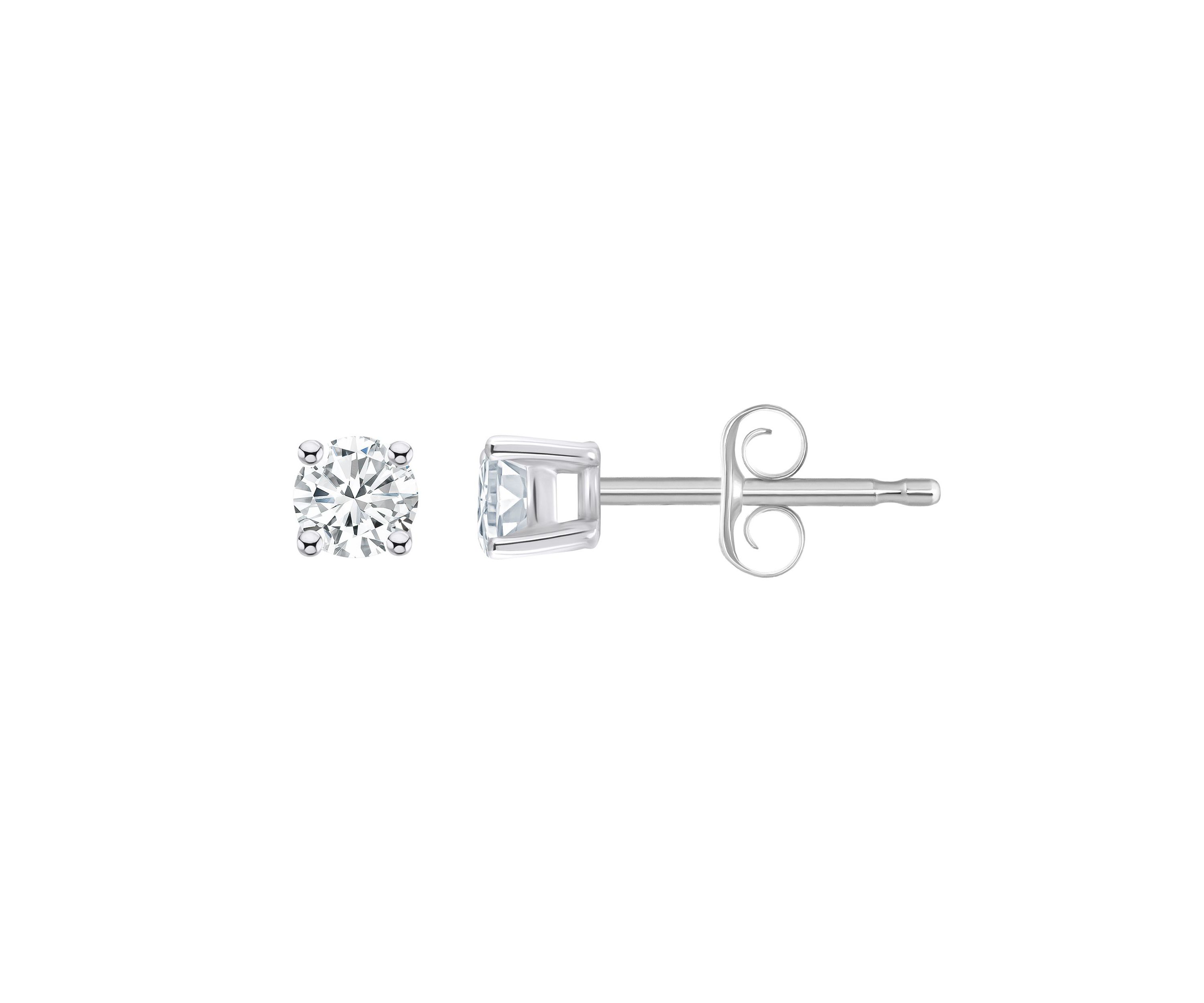 14K Yellow Gold 1/4 CTTW Round Diamond Stud Earrings