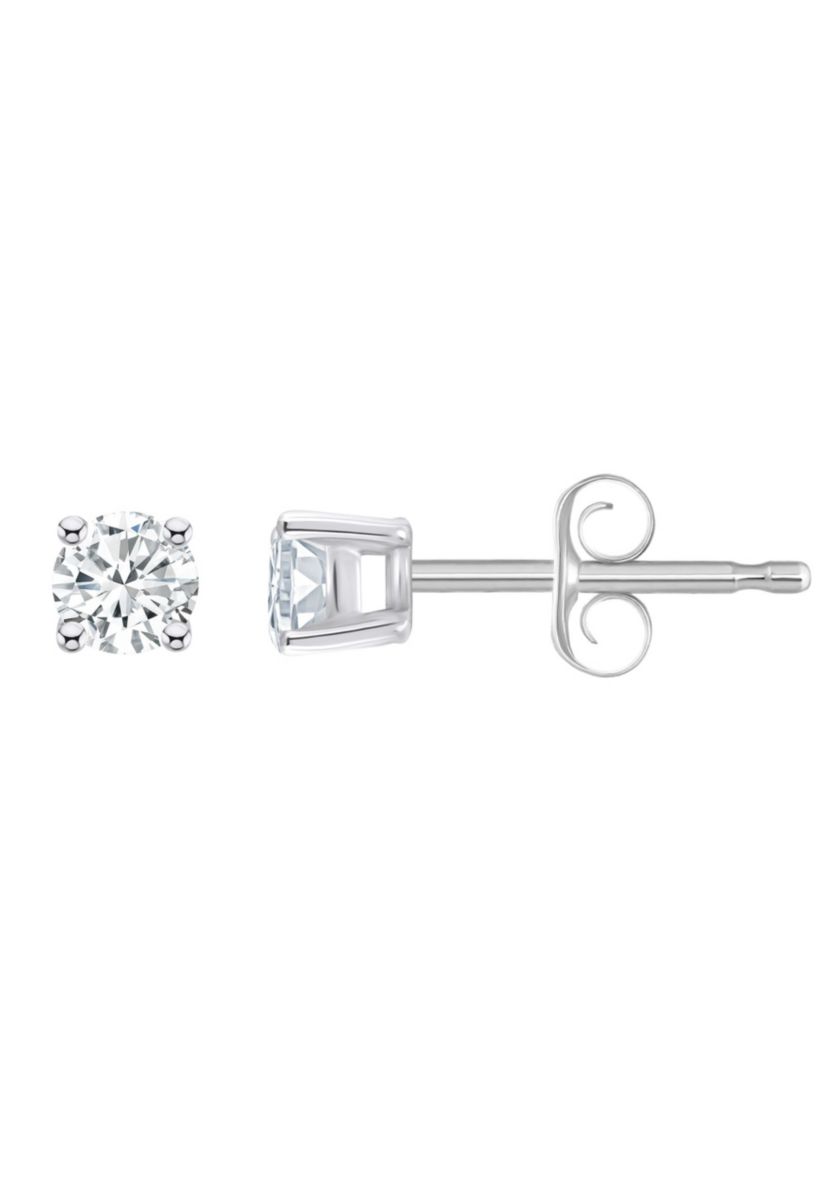 14K Yellow Gold 1/4 CTTW Round Diamond Stud Earrings