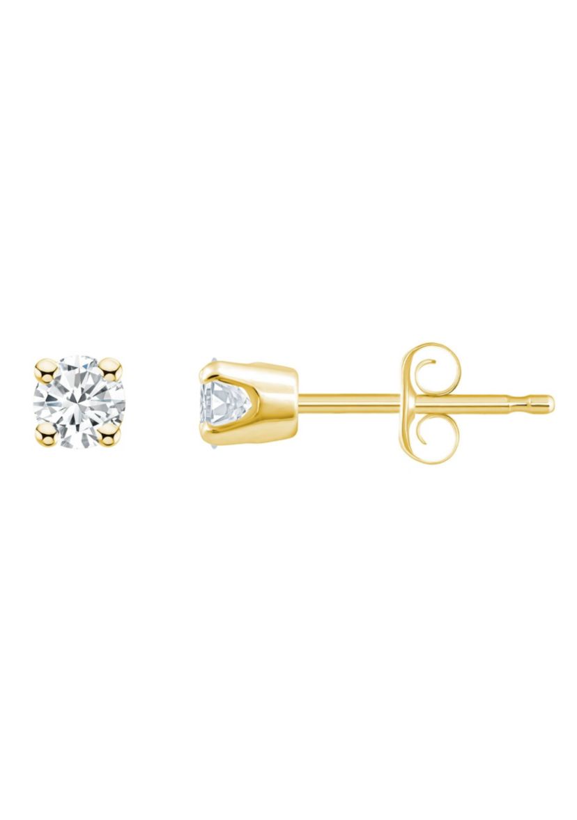 10K White Gold 1/4 CTTW Round Diamond Stud Earrings