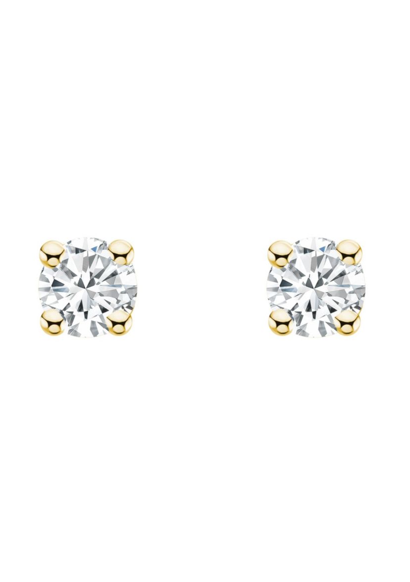 10K White Gold 1/4 CTTW Round Diamond Stud Earrings