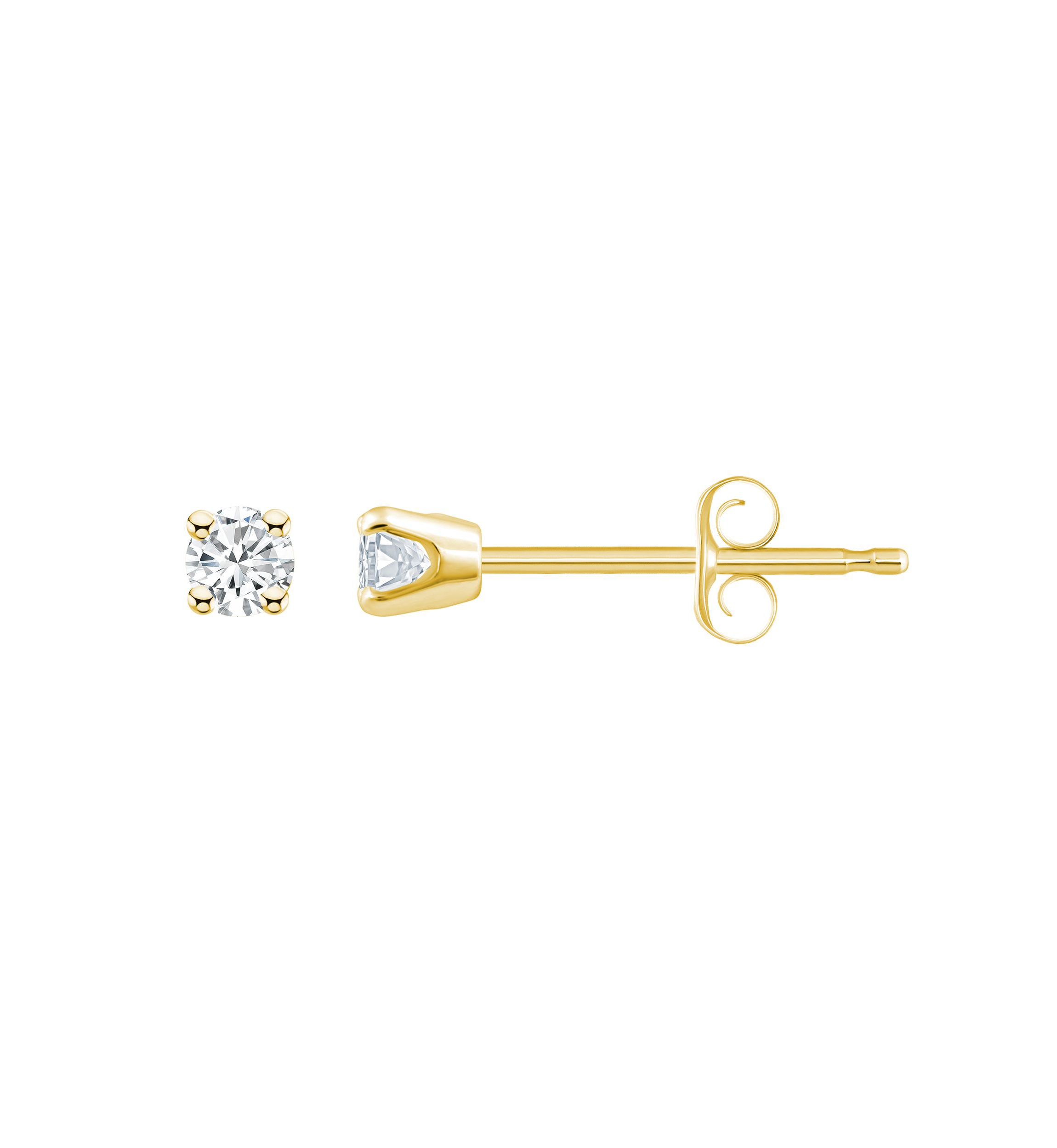 10K Yellow Gold 1/10 CTTW Round Diamond Stud Earrings