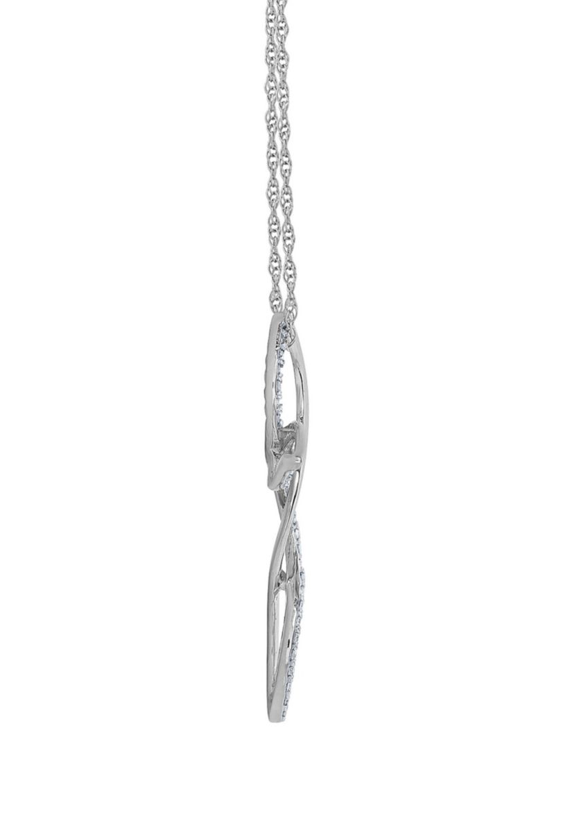 10K Yellow Gold 1/10 CTTW Diamond Cross Pendant Necklace