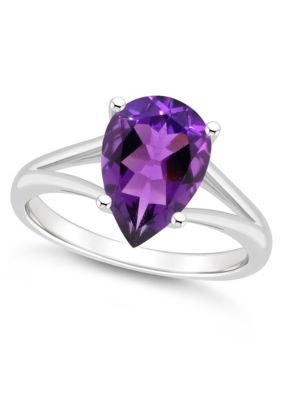 Belk & Co Sterling Silver 12x8mm Pear Shape Gemstone Ring