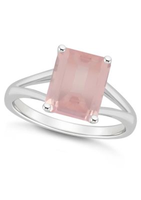 Belk & Co Sterling Silver 10x8mm Emerald Cut Gemstone Ring