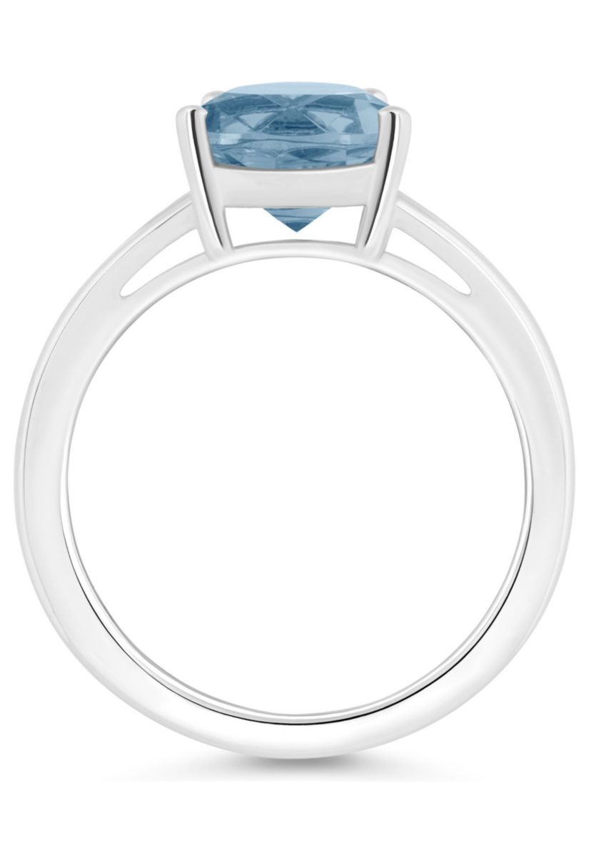 Sterling Silver 12x8mm Pear Shape Sky Blue Topaz Ring