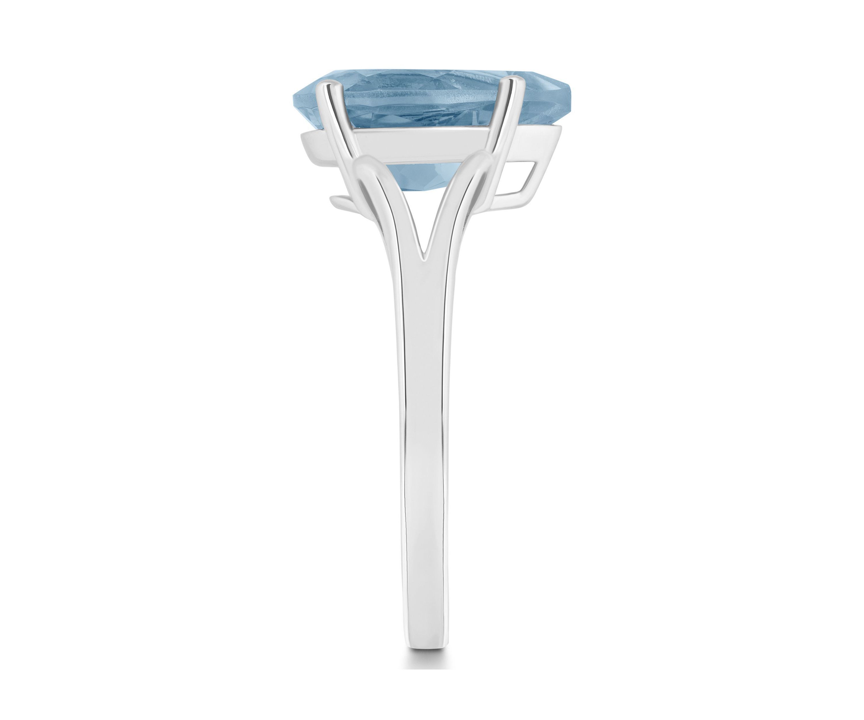 Sterling Silver 12x8mm Pear Shape Sky Blue Topaz Ring