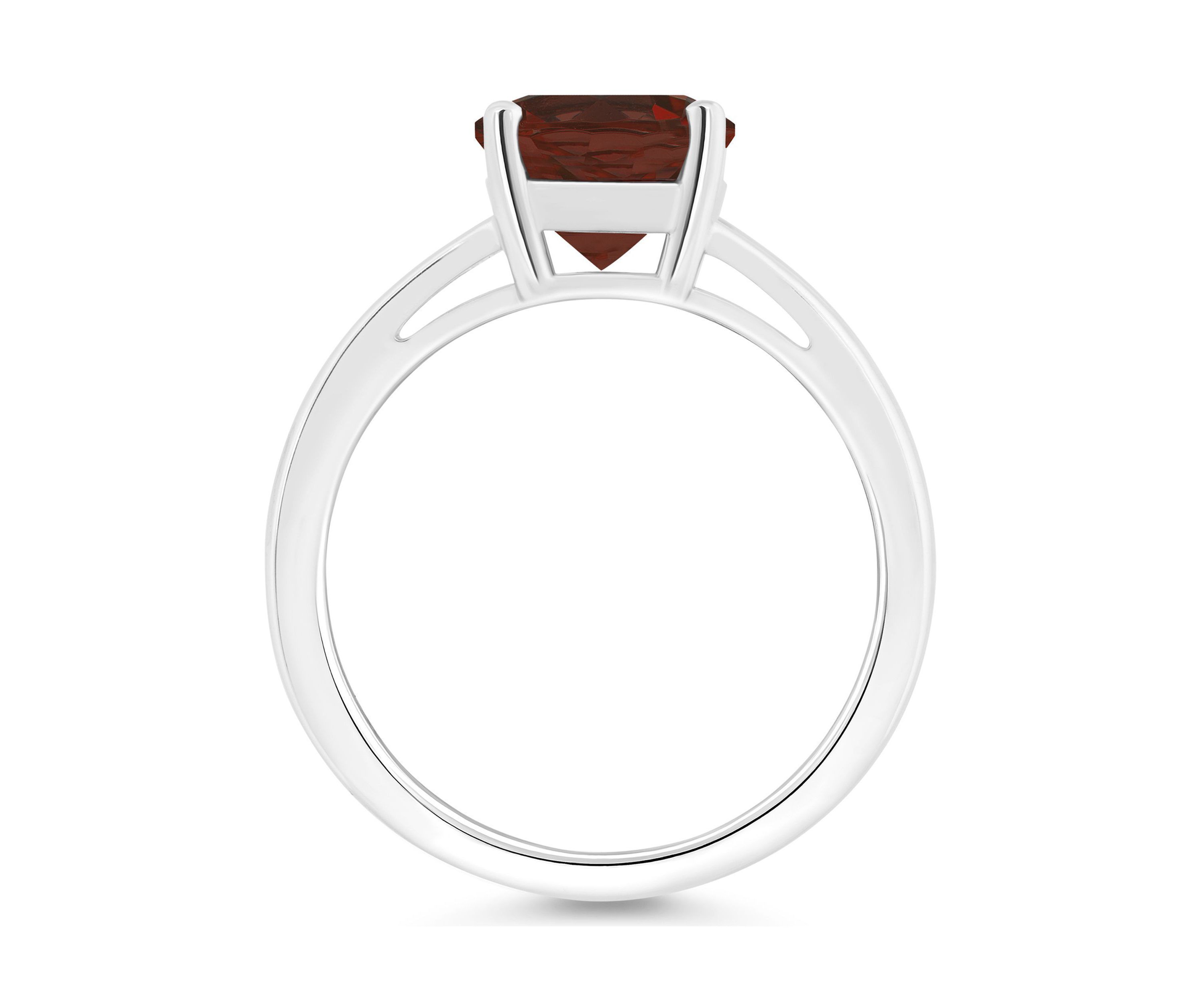 Sterling Silver 10x8mm Oval Garnet Ring