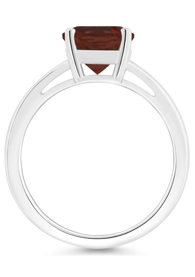 Sterling Silver 10x8mm Oval Garnet Ring