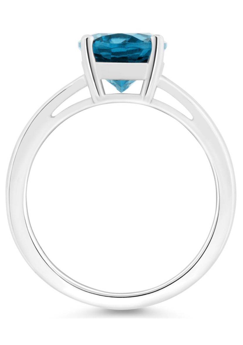 Sterling Silver 10x8mm Oval London Blue Topaz Ring