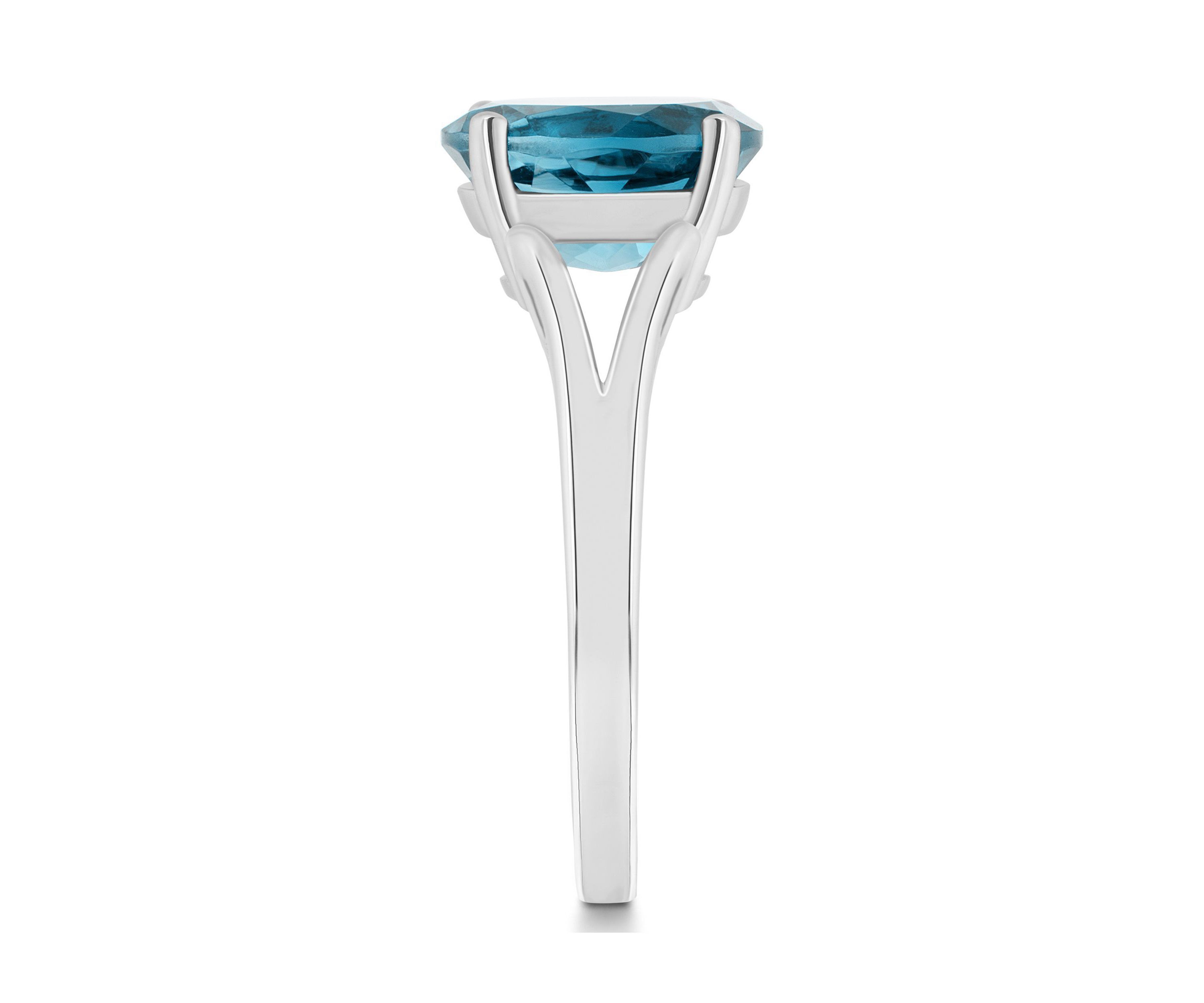 Sterling Silver 10x8mm Oval London Blue Topaz Ring