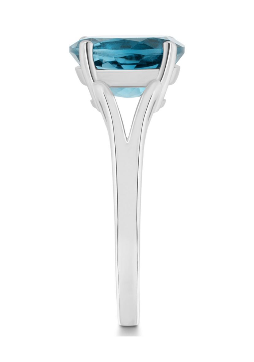 Sterling Silver 10x8mm Oval London Blue Topaz Ring