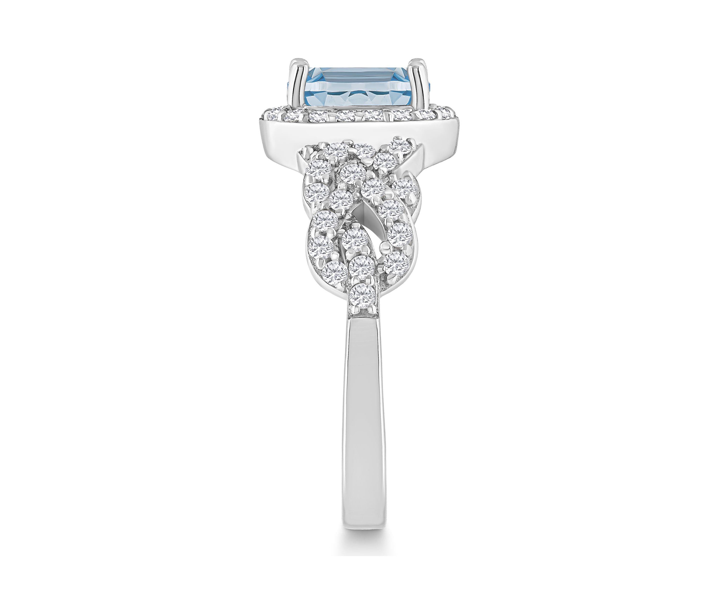 Sterling Silver 7x5mm Oval Sky Blue Topaz and White Topaz Accent Ring