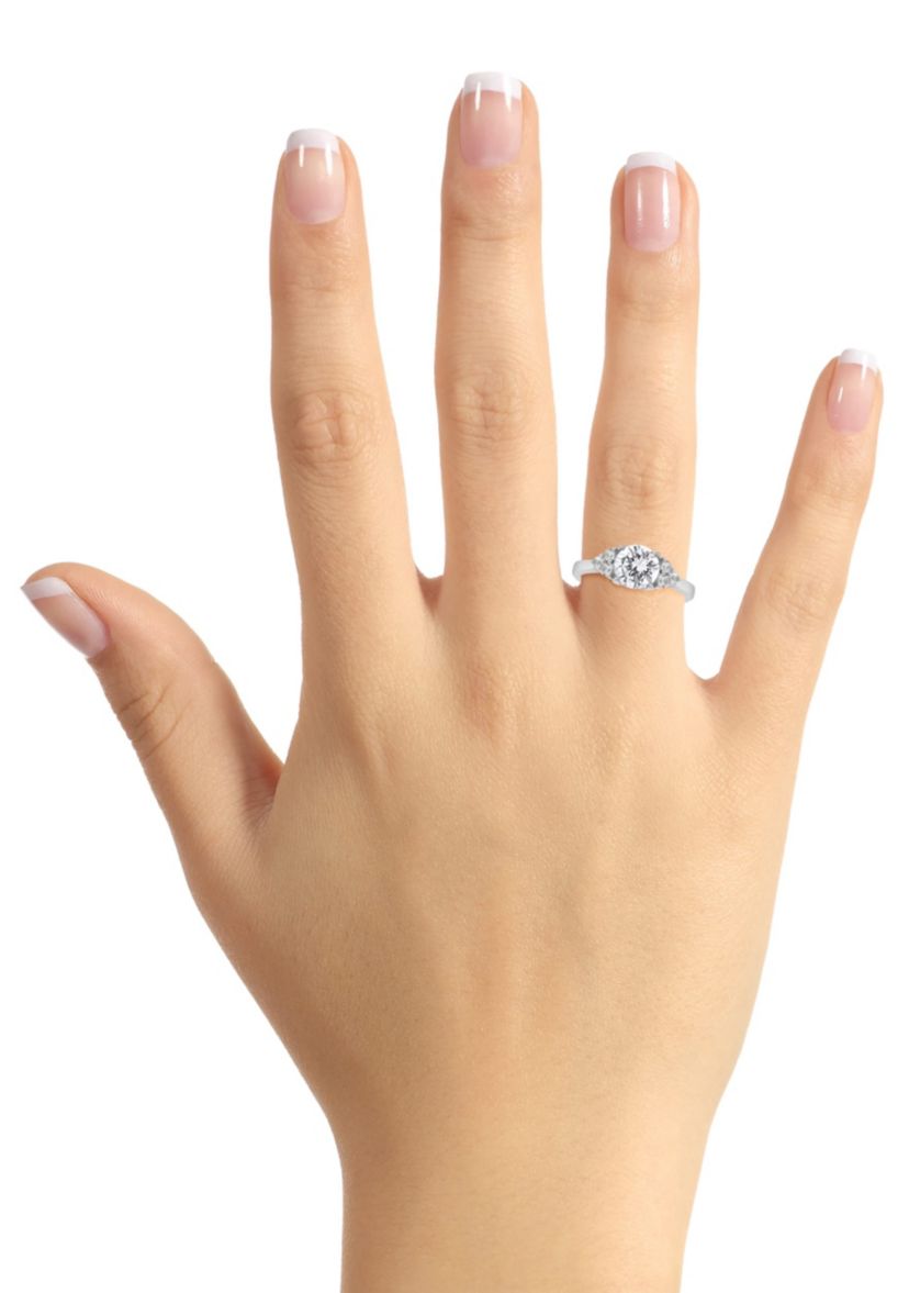 Lab Created Sterling Silver 7mm Round Created White Sapphire Ring