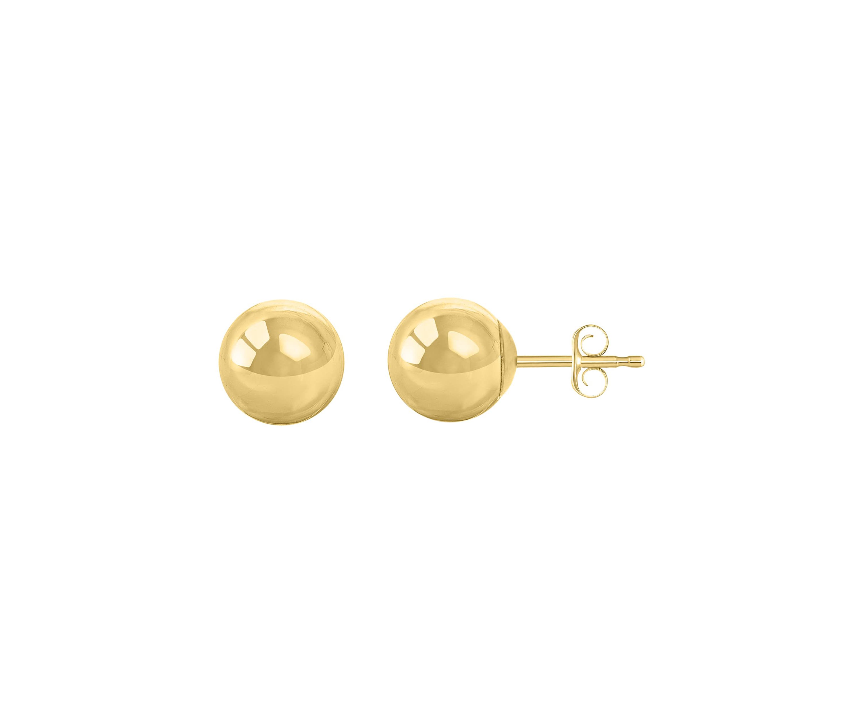 14K White Gold 9mm Ball Stud Earrings