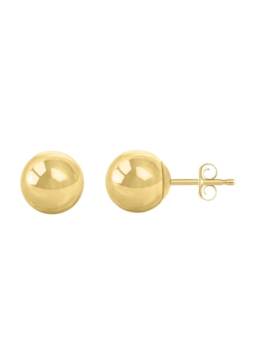 14K White Gold 9mm Ball Stud Earrings
