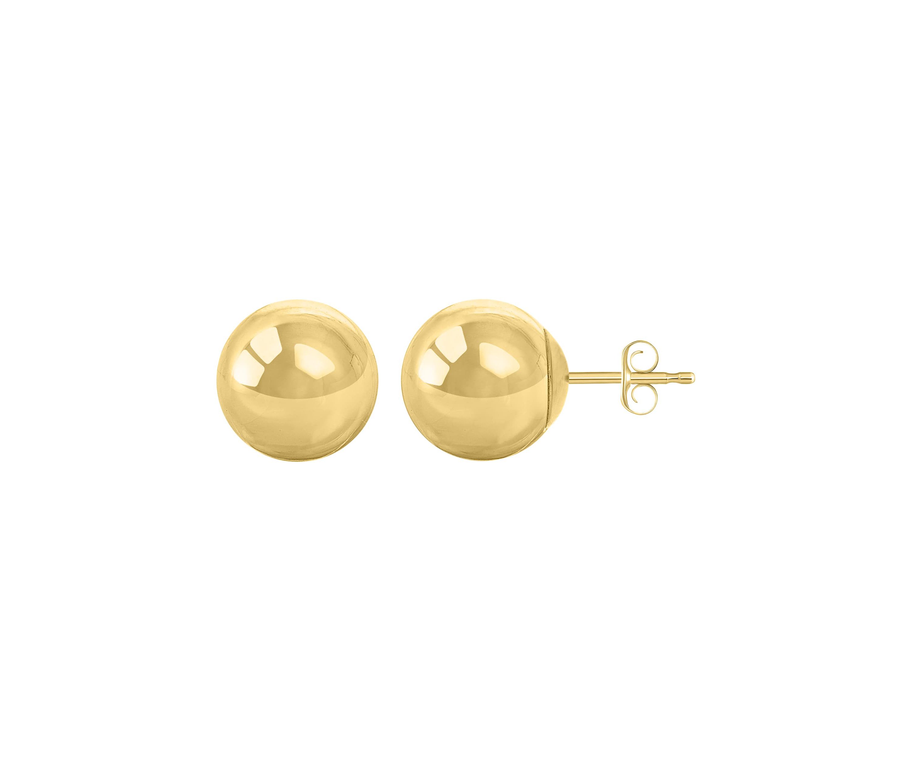 14K Rose Gold 10mm Ball Stud Earrings