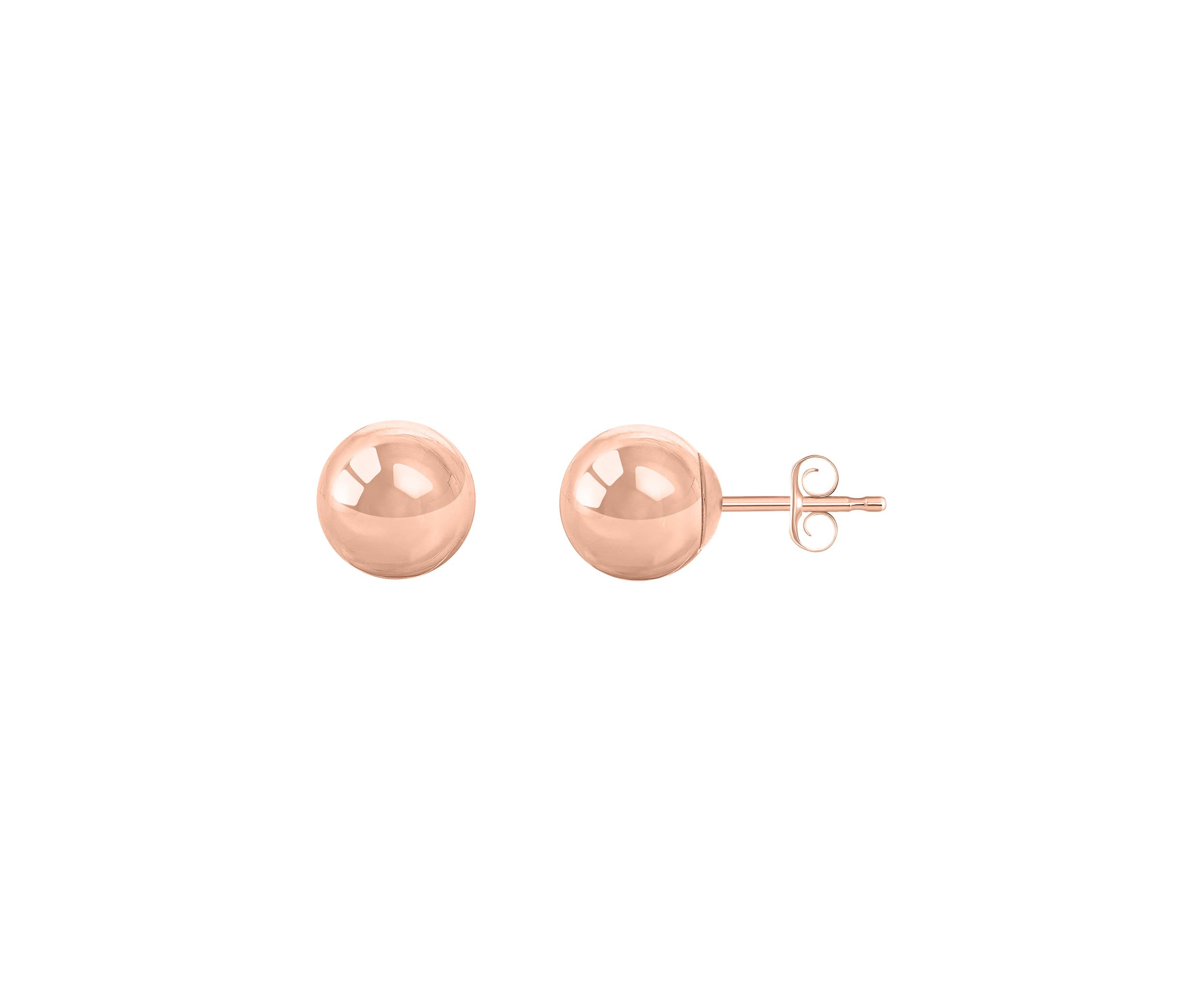 14K White Gold 8mm Ball Stud Earrings