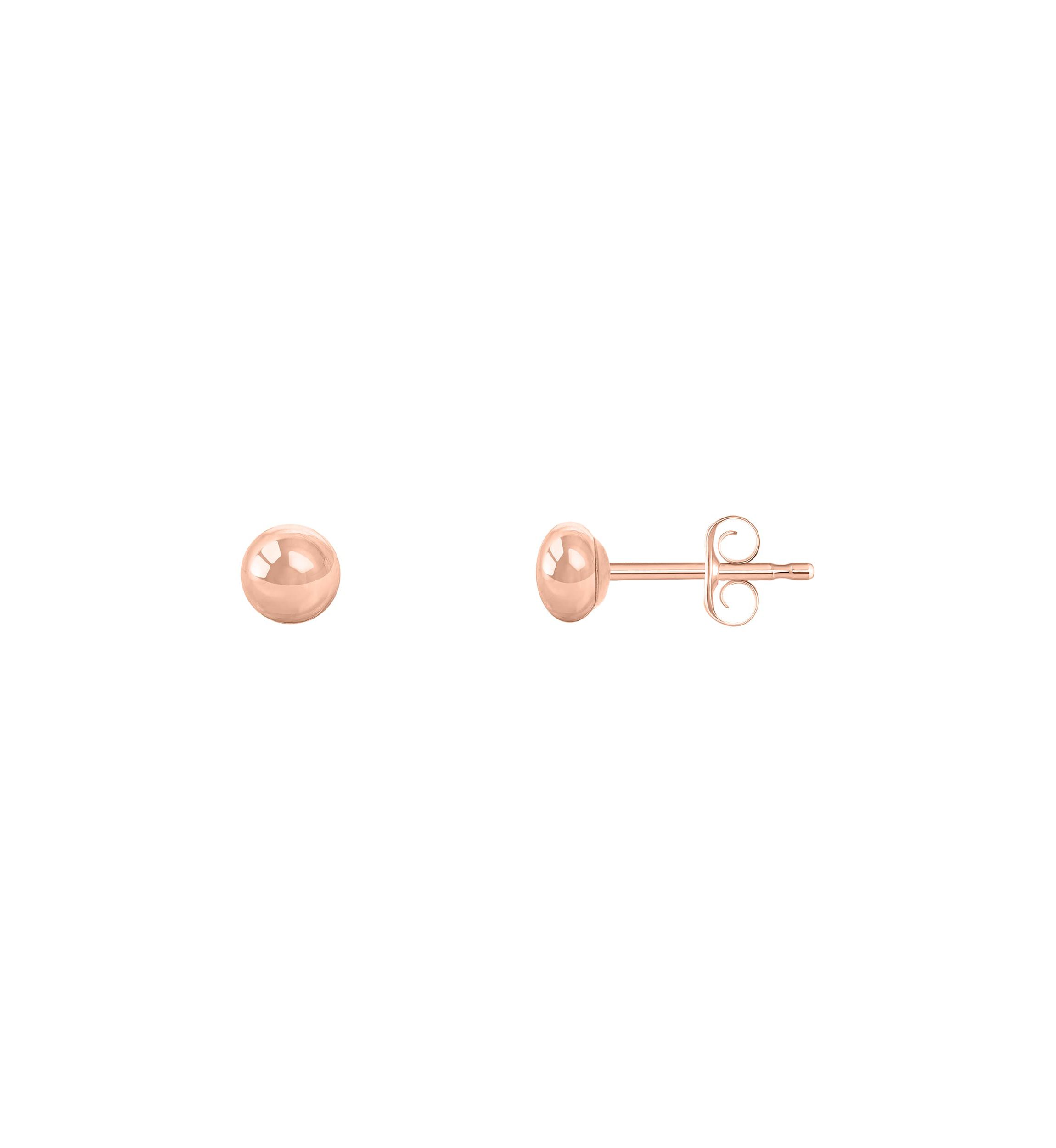 14K White Gold 4mm Button Stud Earrings