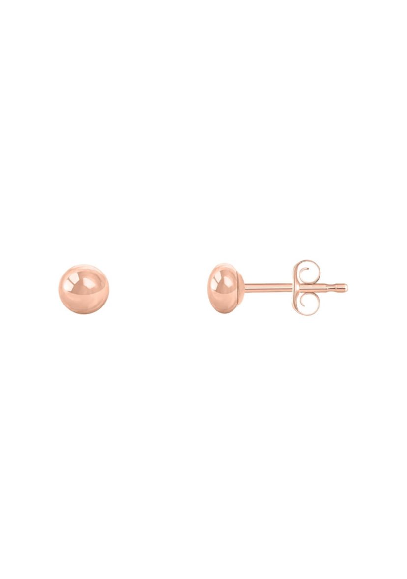 14K White Gold 4mm Button Stud Earrings