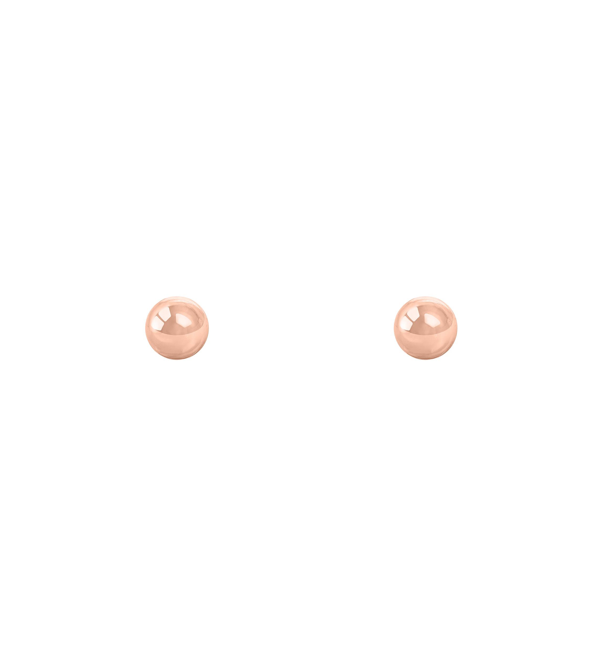 14K White Gold 4mm Button Stud Earrings