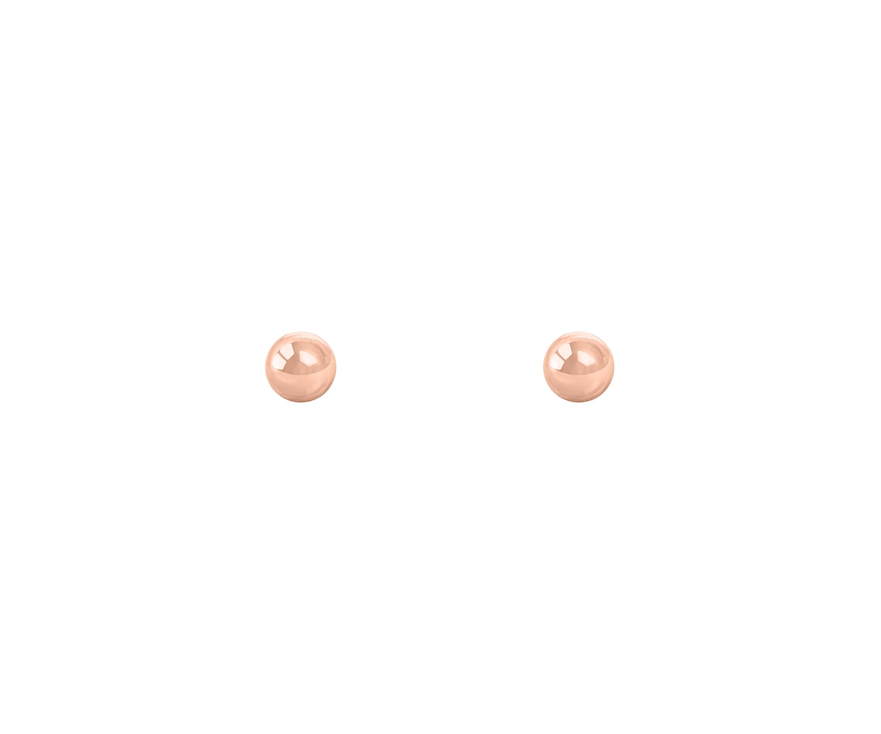14K White Gold 4mm Button Stud Earrings