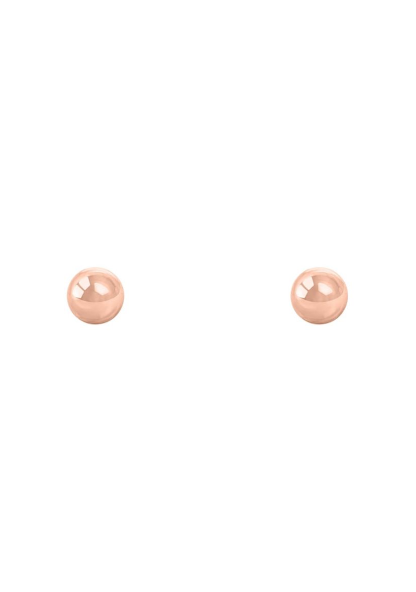 14K White Gold 4mm Button Stud Earrings