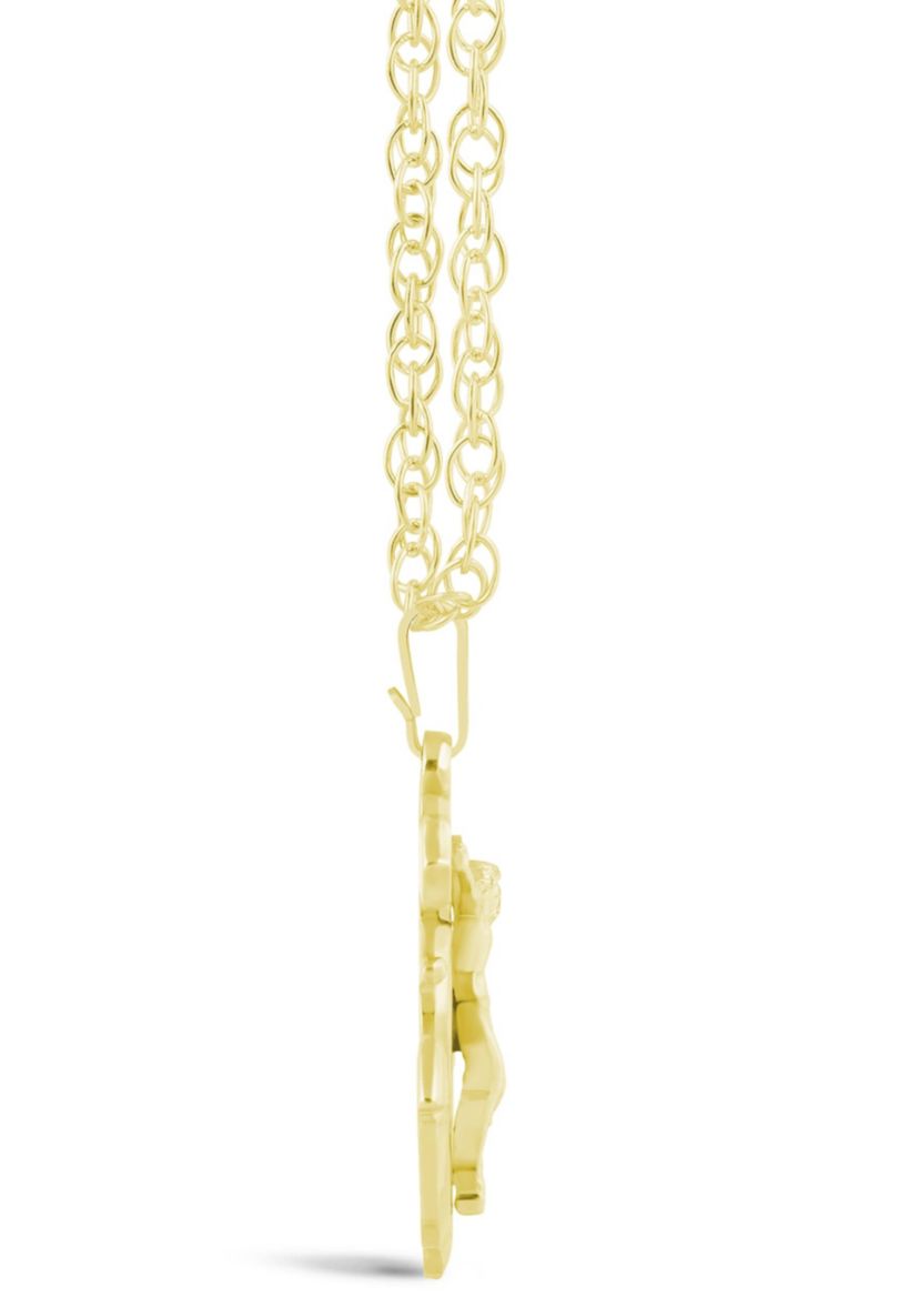 Sterling Silver Anchor Crucifix Pendant Necklace