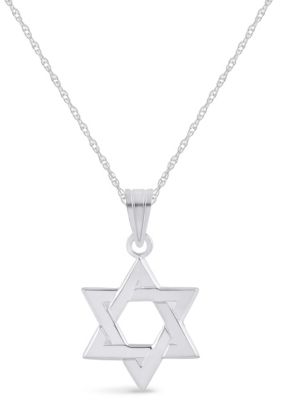 Belk & Co 14K White Gold Star of David Pendant Necklace