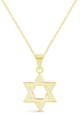 Belk & Co 14K White Gold Star of David Pendant Necklace