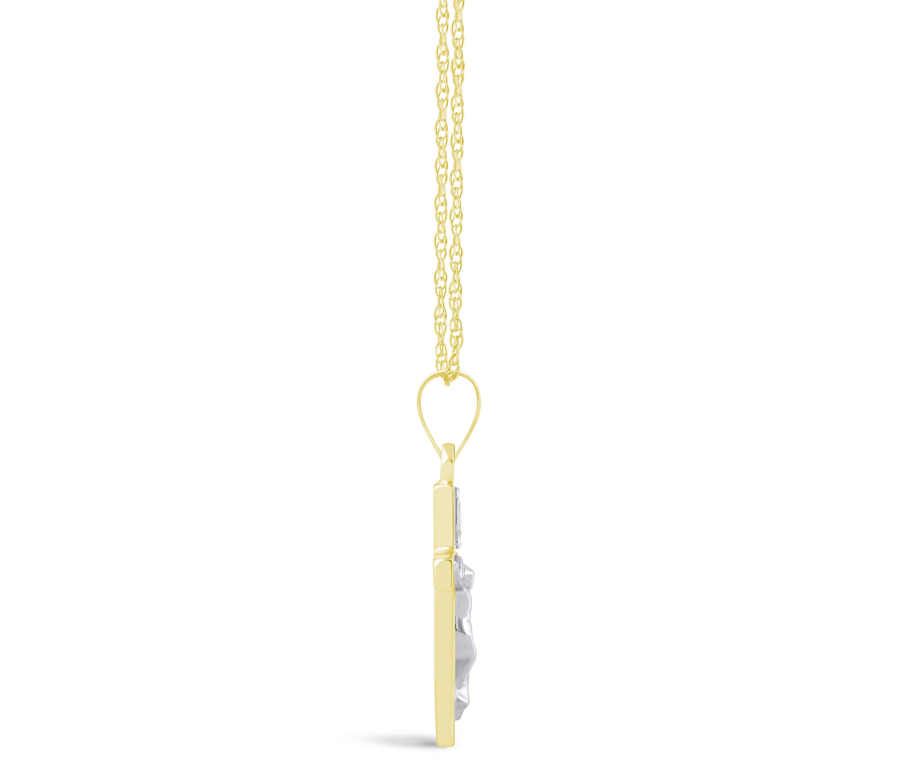 14K White Gold Crucifix Cross Pendant Necklace