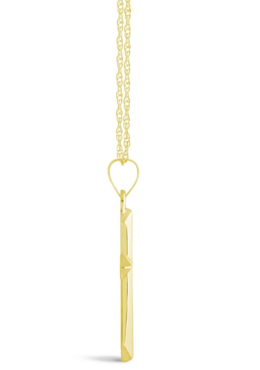 14K White Gold Cross Pendant Necklace