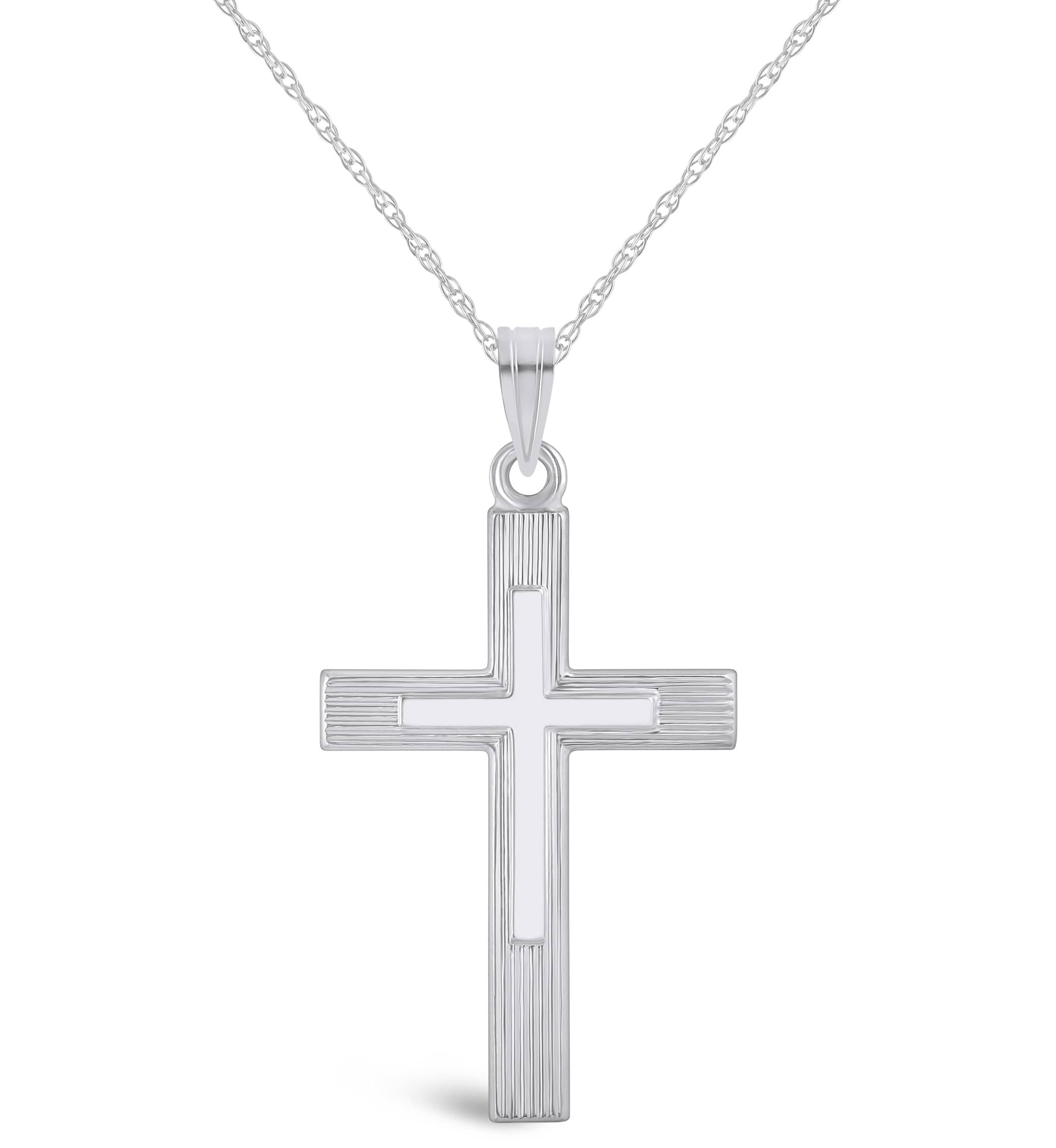 14K Yellow Gold Cross Pendant Necklace