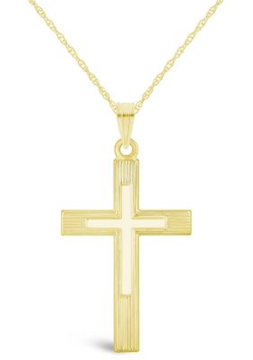 Belk & Co 14K Yellow Gold Cross Pendant Necklace