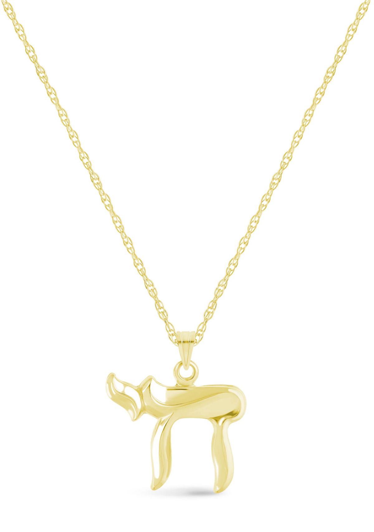 14K Yellow Gold Chai Pendant Necklace
