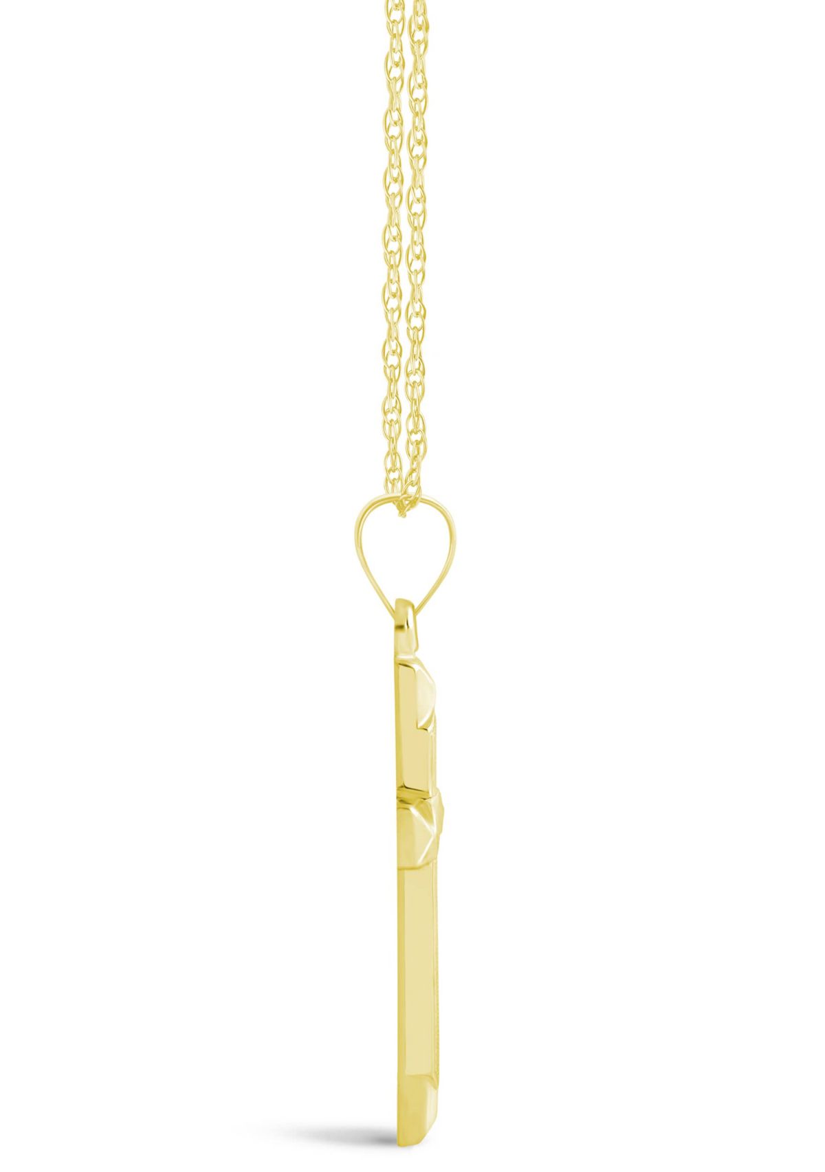 14K White Gold Cross Pendant Necklace