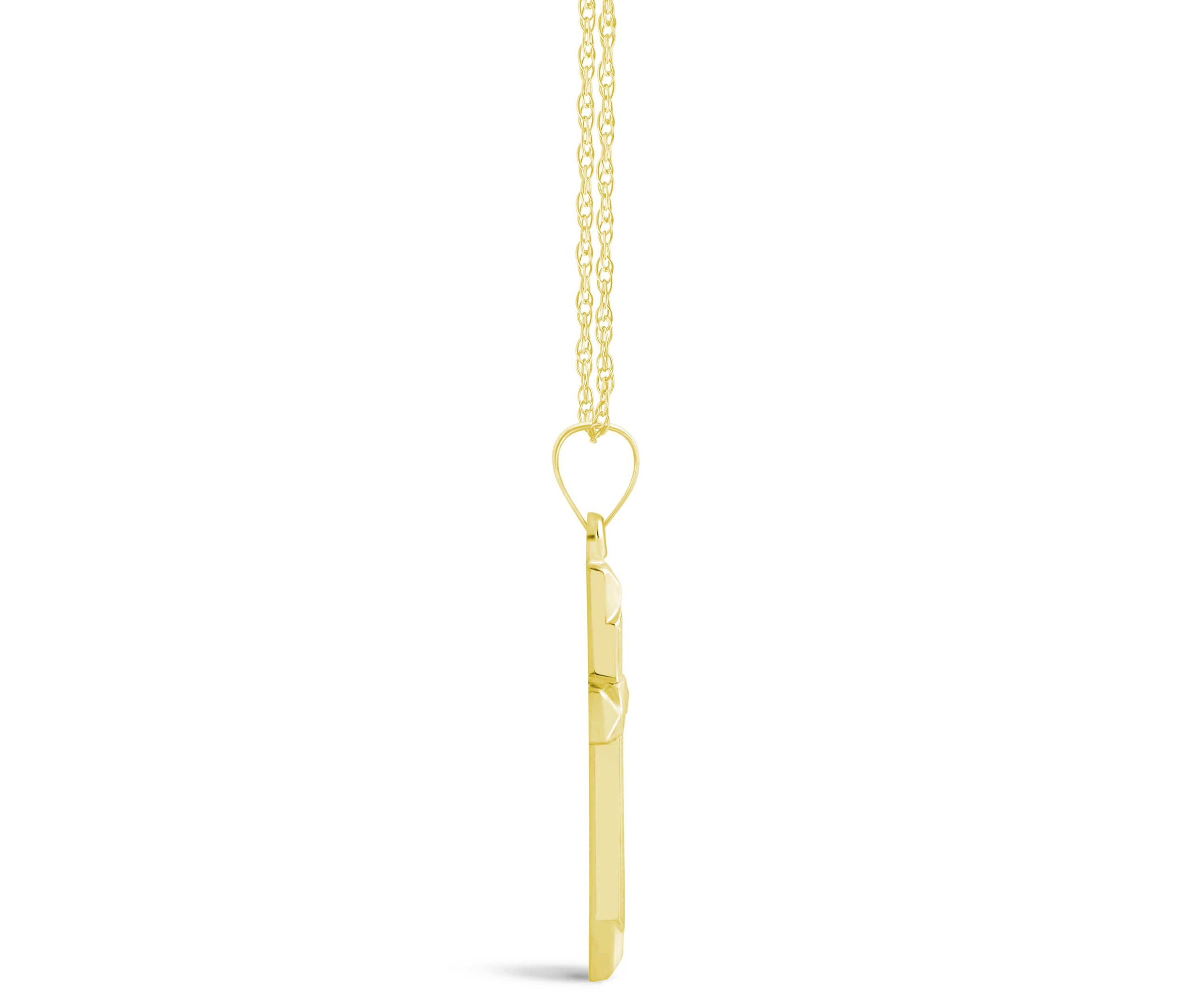14K White Gold Cross Pendant Necklace