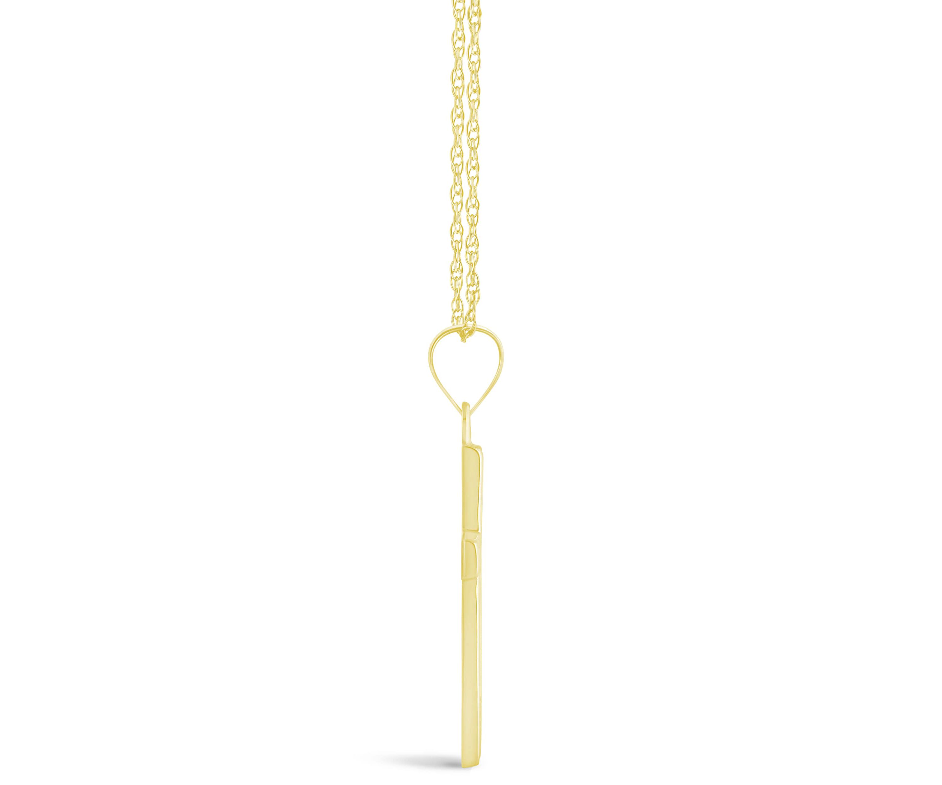 14K Yellow Gold Cross Pendant Necklace