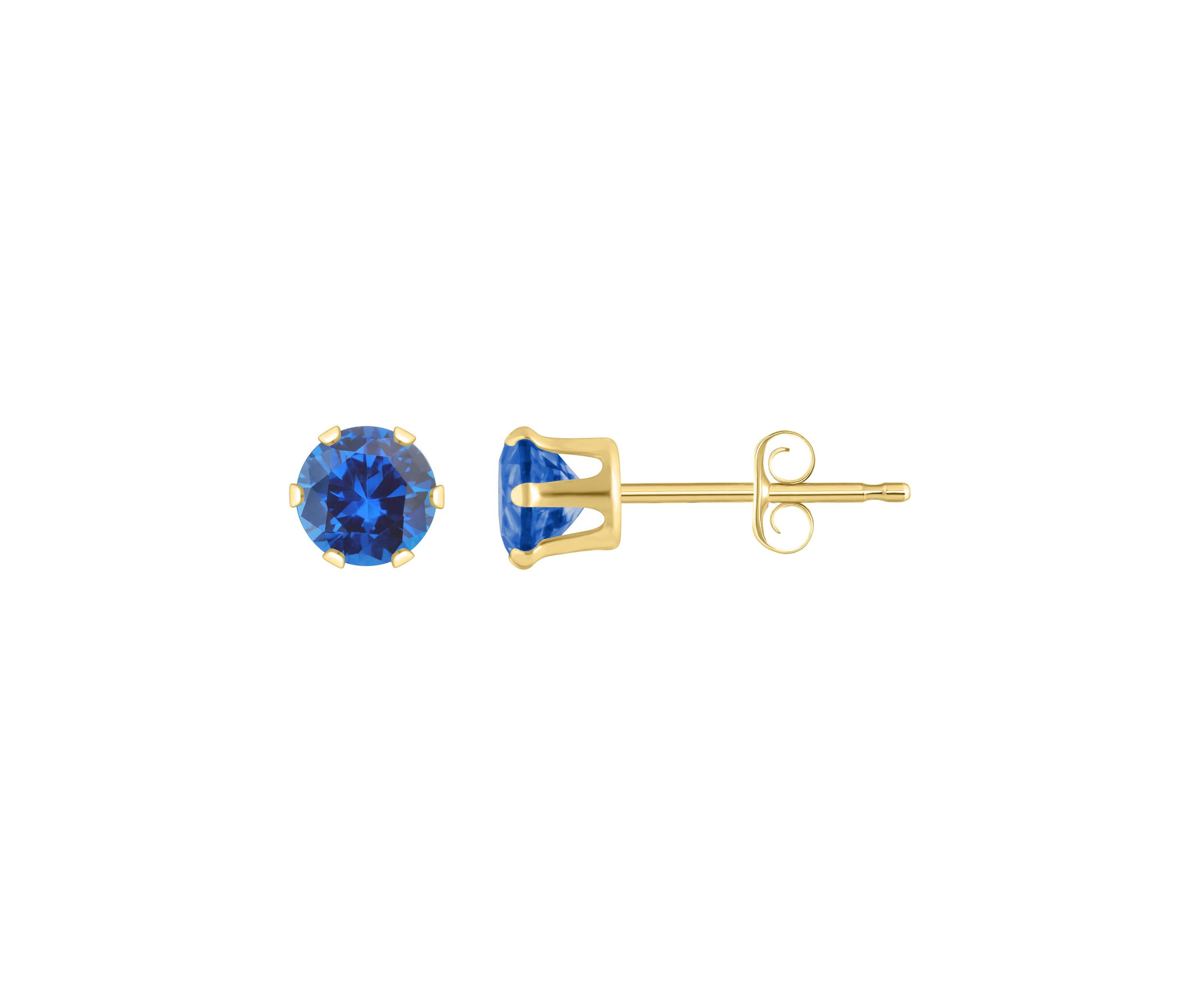Lab Created 10K White Gold 4mm Round Created Sapphire Stud Earrings