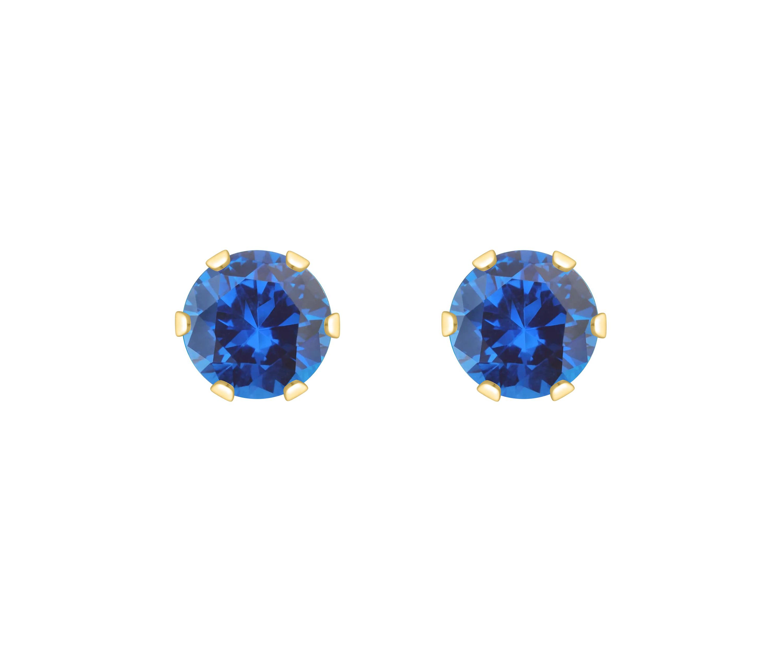 Lab Created 10K White Gold 4mm Round Created Sapphire Stud Earrings