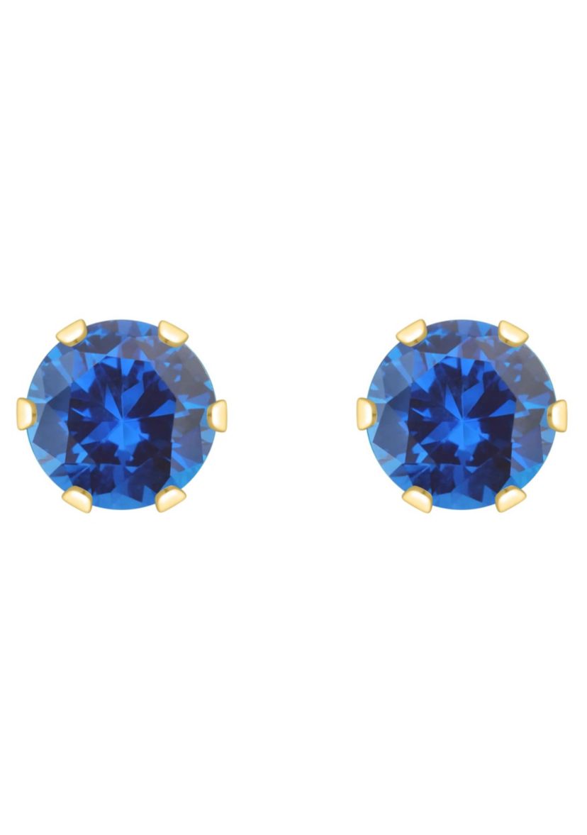 Lab Created 10K White Gold 4mm Round Created Sapphire Stud Earrings