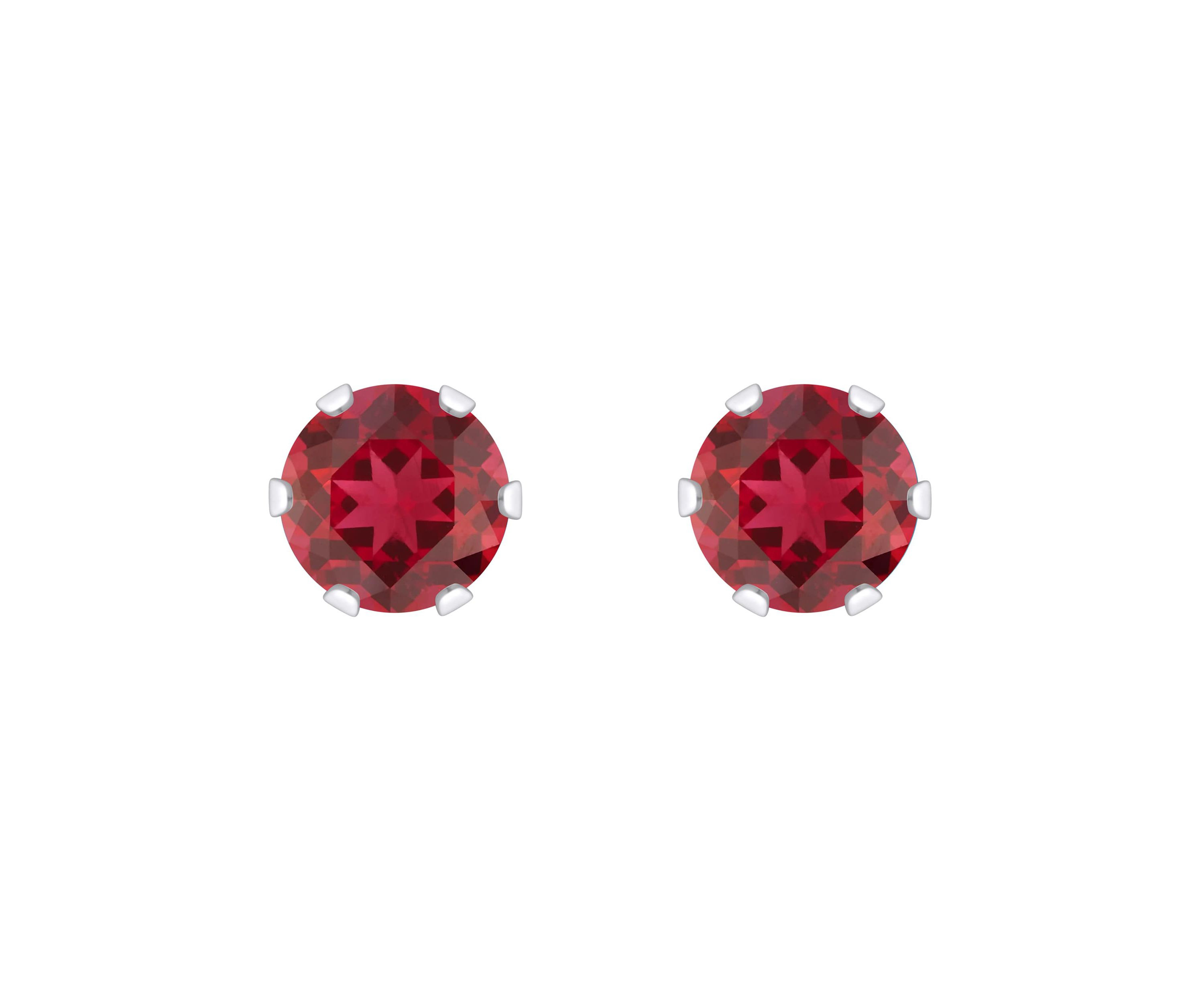 Lab Created 10K Yellow Gold 4mm Round Created Ruby Stud Earrings