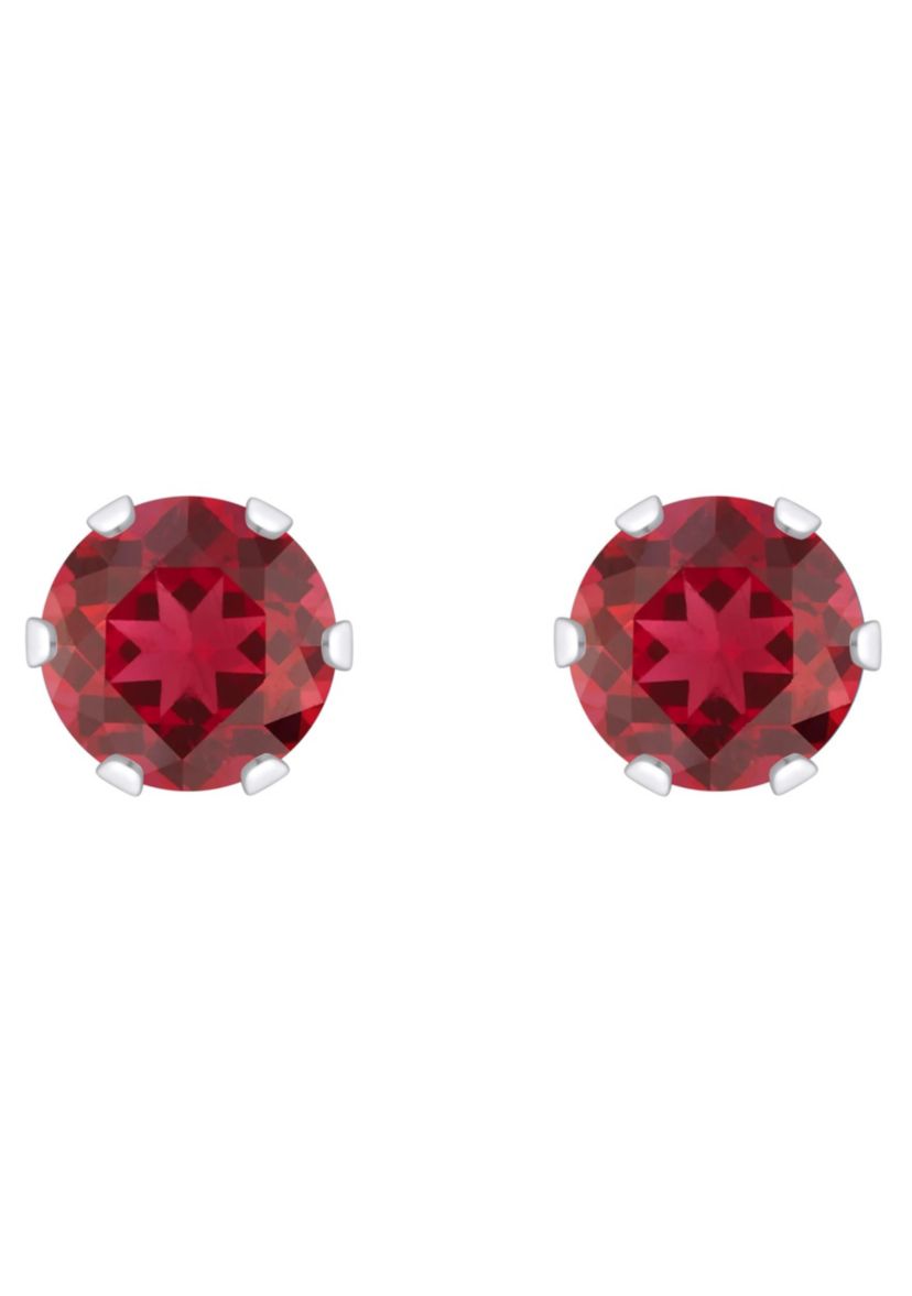 Lab Created 10K Yellow Gold 4mm Round Created Ruby Stud Earrings