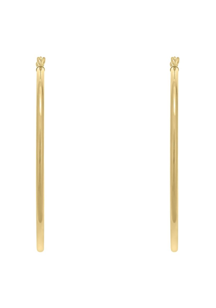 14K Yellow Gold 50mm Click Hoop Earrings