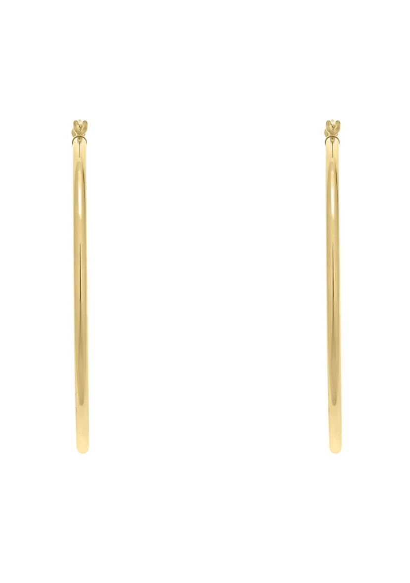 14K Yellow Gold 40mm Click Hoop Earrings