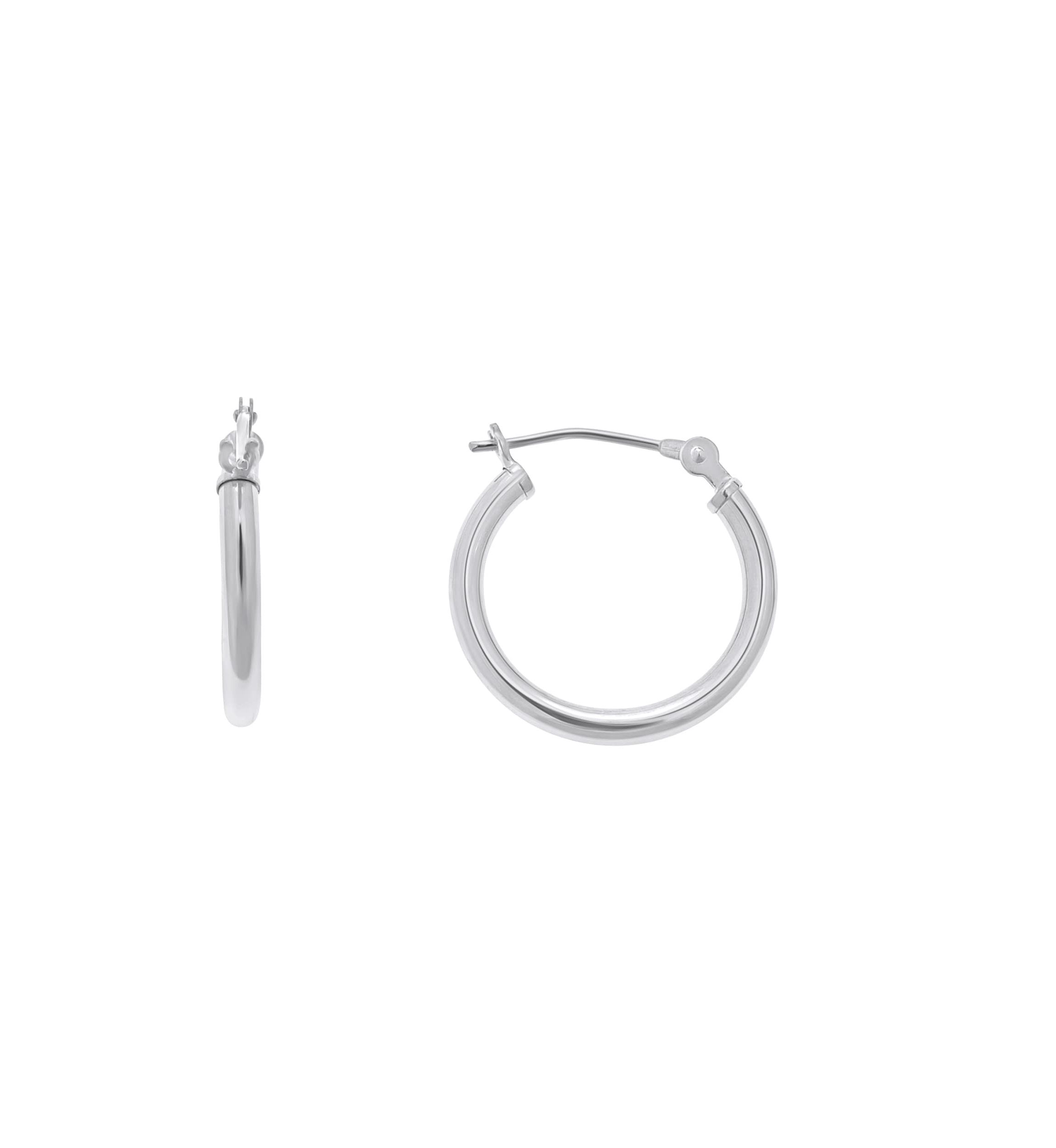 14K Yellow Gold 16mm Click Hoop Earrings
